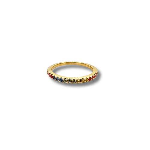 14KY Multi-coloured Sapphire Band