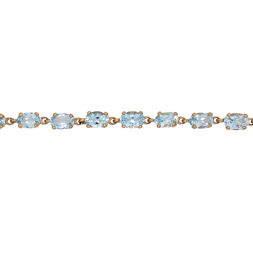 10kt Yellow Gold Aquamarine Bracelet