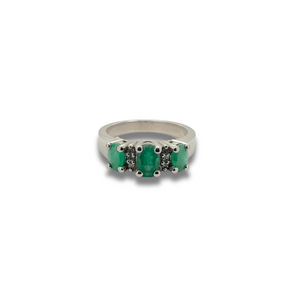 10KW Emerald and Diamond Accent Ring