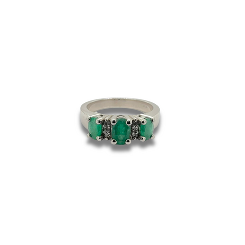10KW Emerald and Diamond Accent Ring