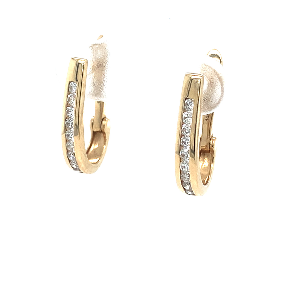 10kt Yellow Gold Diamond Hoop 1ct Earrings