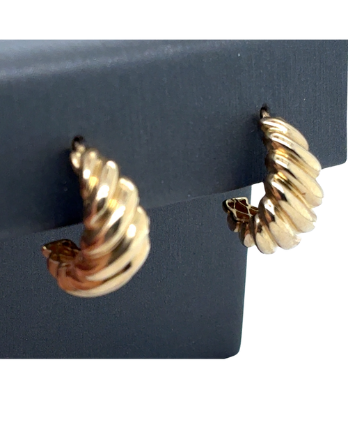 10kt Yellow Gold Fancy Hoop Earrings