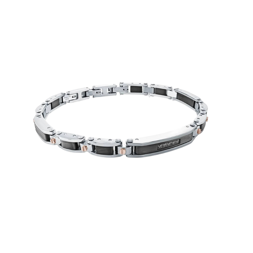 Italgem Stainless Steel Black Bracelet