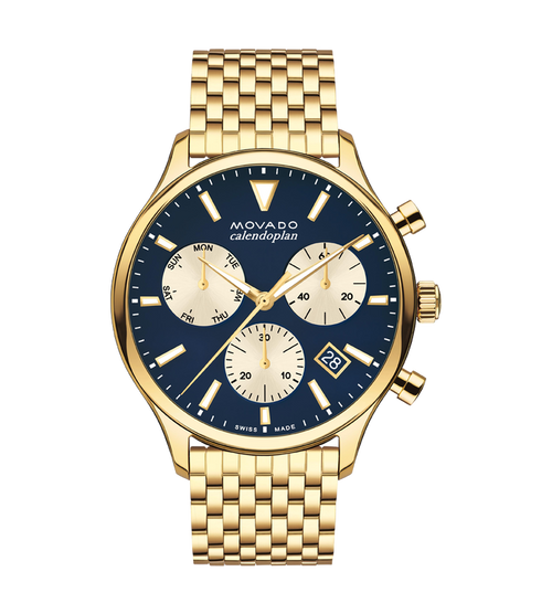 Movado Calendoplan Stainless Steel Watch 3650150