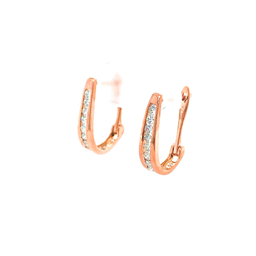 10kt Rose Gold Diamond Earrings