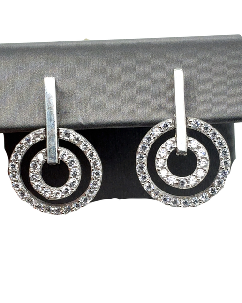 10kt White Gold Fancy CZ Hoops
