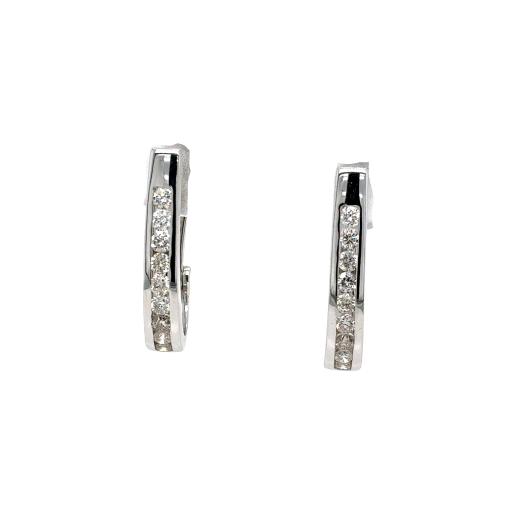 10kt White Gold .50ct Diamond Hoop Earrings