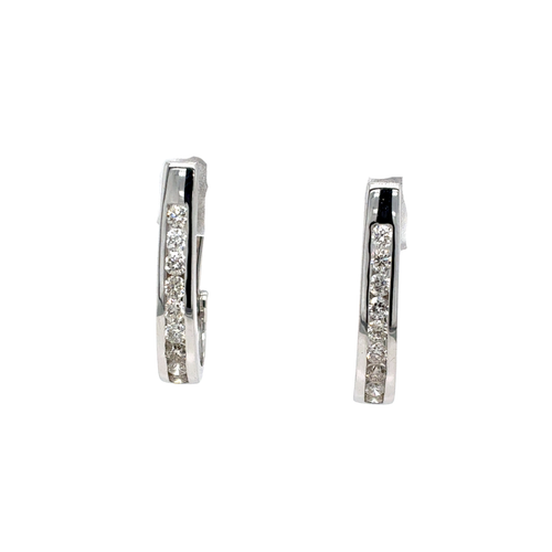 10kt White Gold .50ct Diamond Hoop Earrings