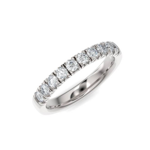 14KT White Gold 0.50ct Lab Diamond Half Eternity Band