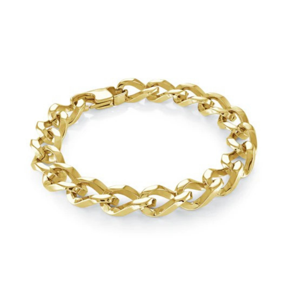 Italgem Stainless Steel Gold Plated Curb Bracelet