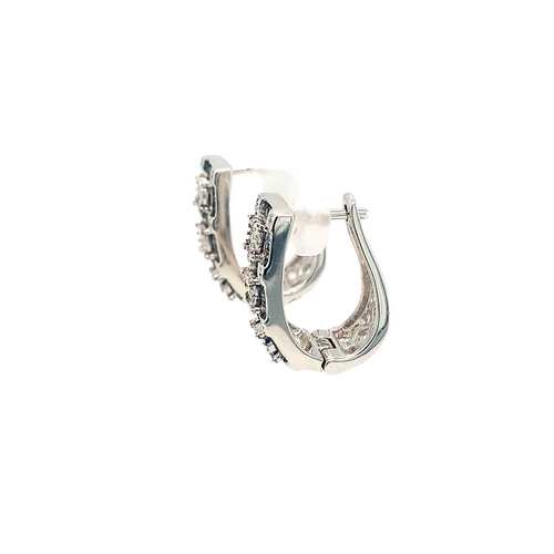 10kt White Gold Black Diamond Earrings