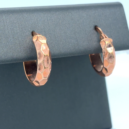 10kt Rose Gold Diamond Cut Hoops