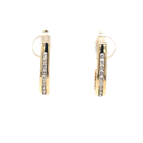 10kt Yellow Gold Diamond Hoop .75ct Earrings