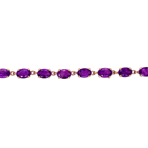 10kt Yellow Gold Amethyst Bracelet