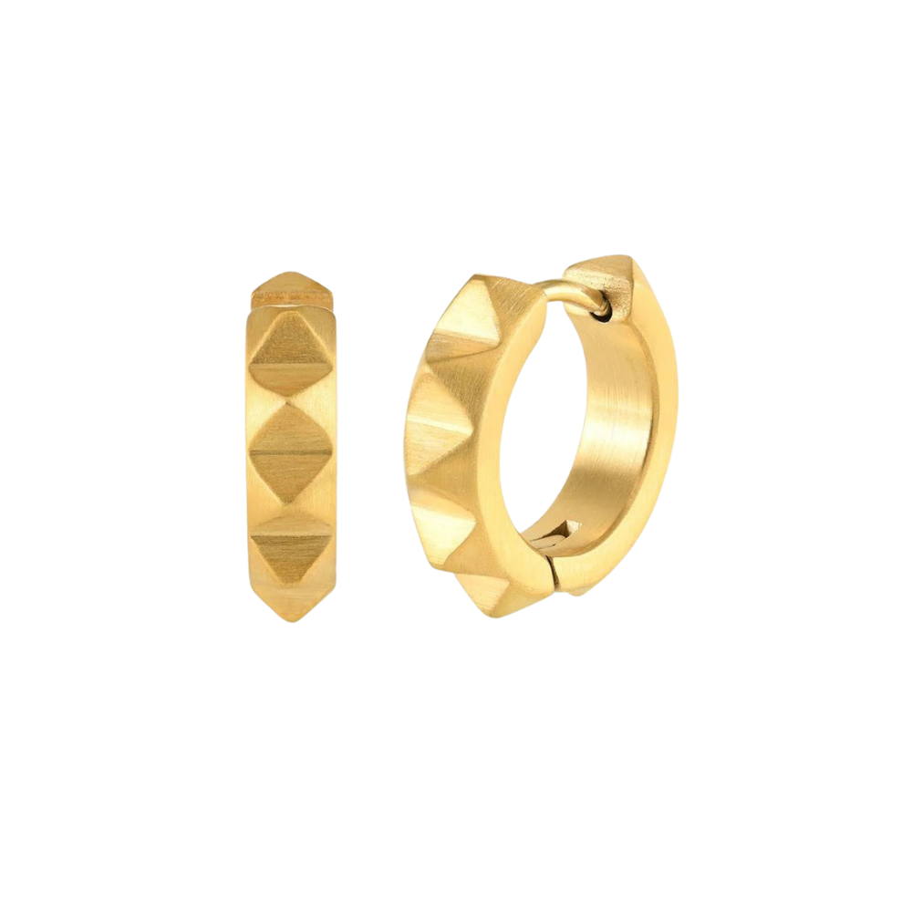 Italgem Stainless Steel Gold Plated Huggies Earrings