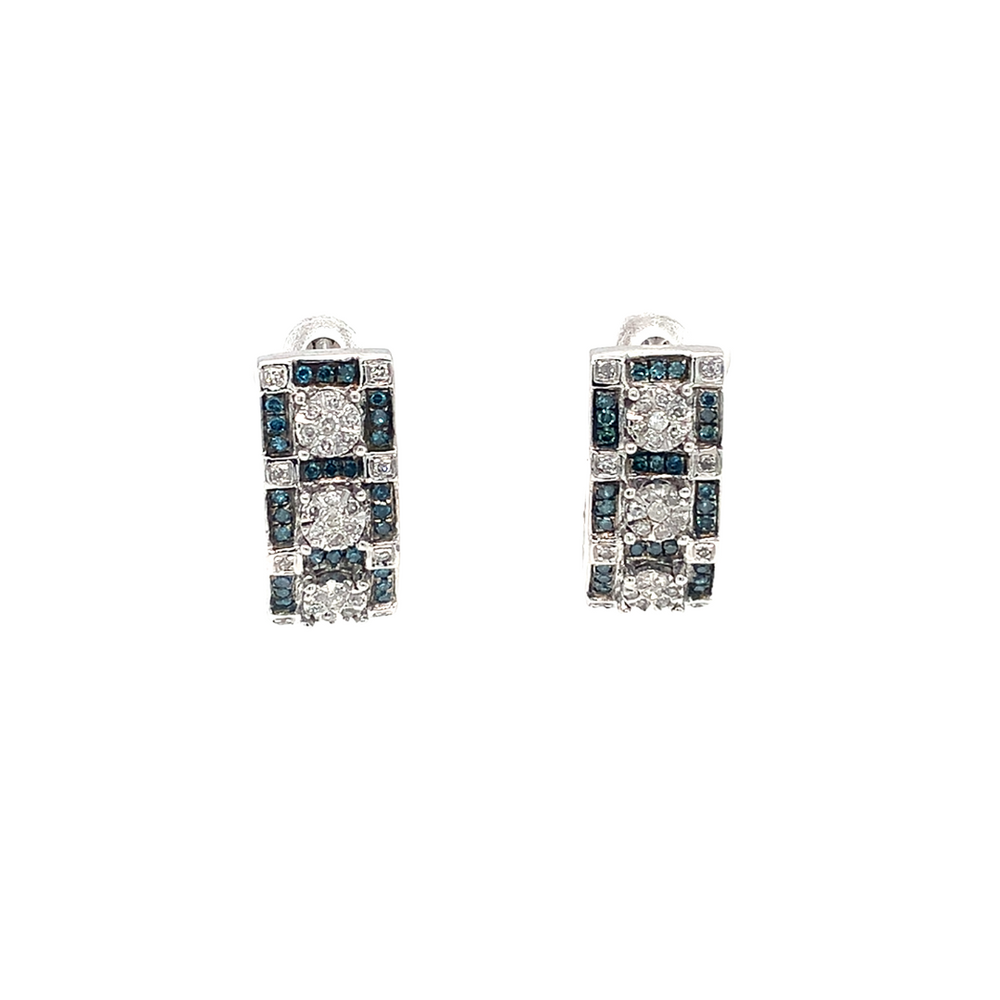 10kt White Gold Black Diamond Earrings