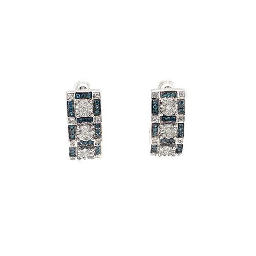 10kt White Gold Black Diamond Earrings
