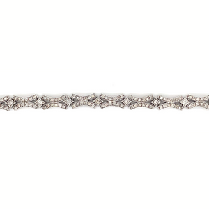 10KT White Gold Natural Diamond 2.00TW 'X' Pattern Bracelet