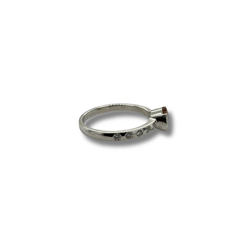 18KW Yellow Sapphire and Diamond Accent Ring