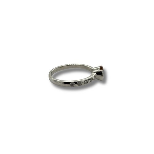 18KW Yellow Sapphire and Diamond Accent Ring