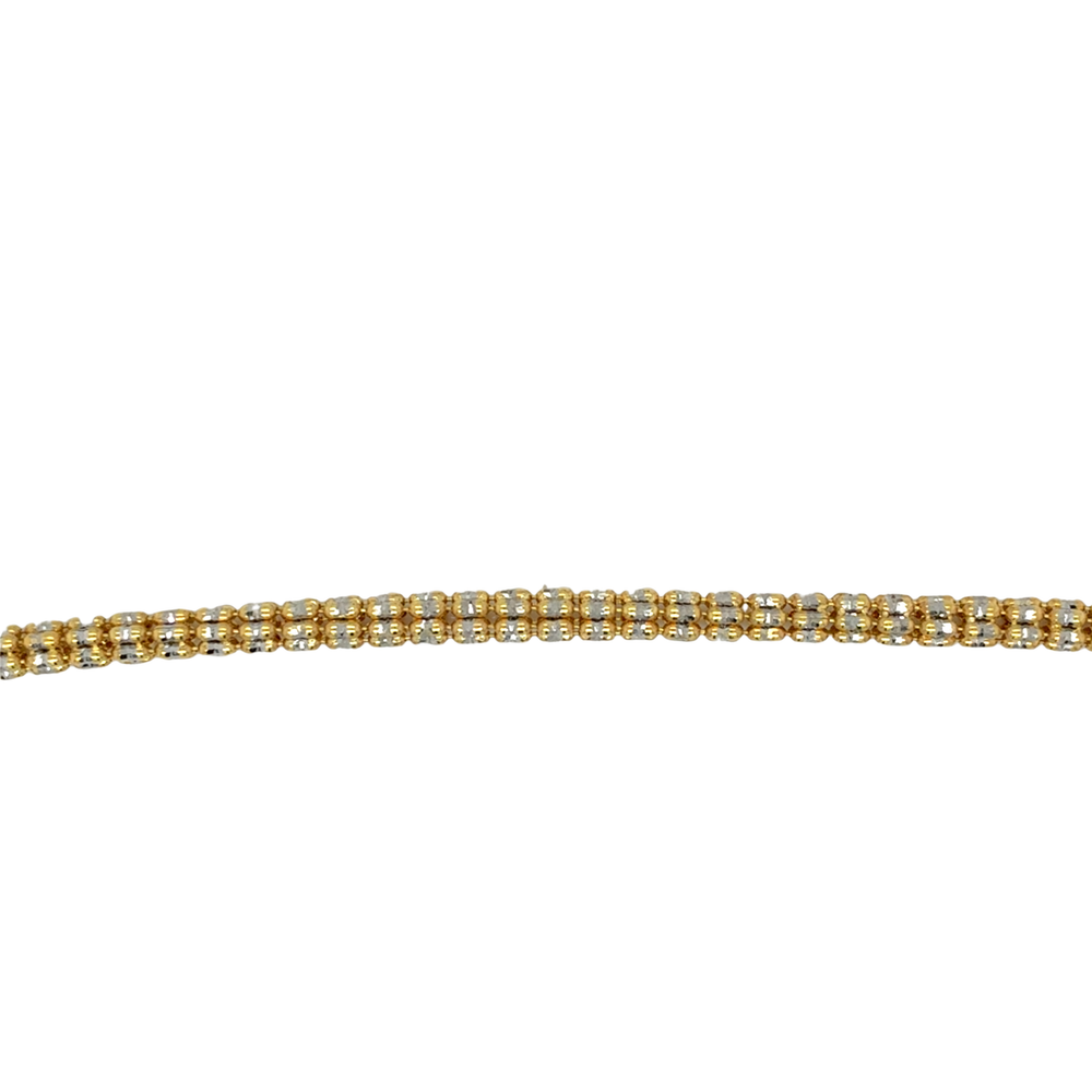 10kt Yellow and White Gold 26" Fancy 4mm Chain