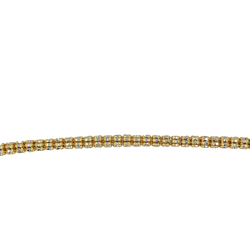 10kt Yellow and White Gold 26" Fancy 4mm Chain