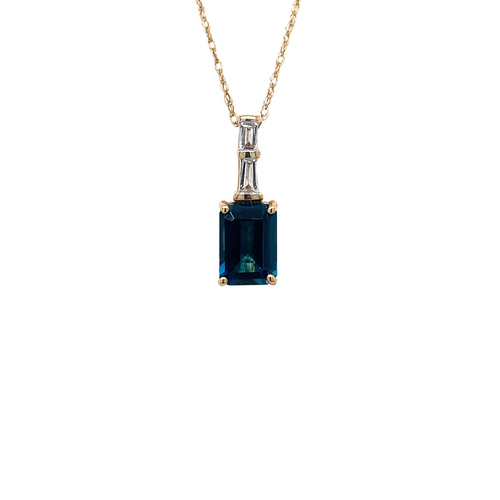 10K Yellow Gold London Blue Topaz Pendant