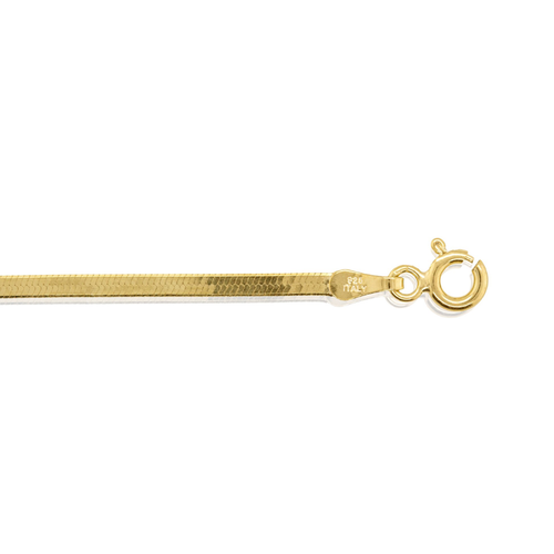 Sterling Silver Gold Plated 1.87mm Herring Bone Necklace - Special Price