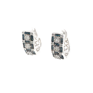10kt White Gold Black Diamond Earrings