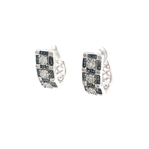 10kt White Gold Black Diamond Earrings