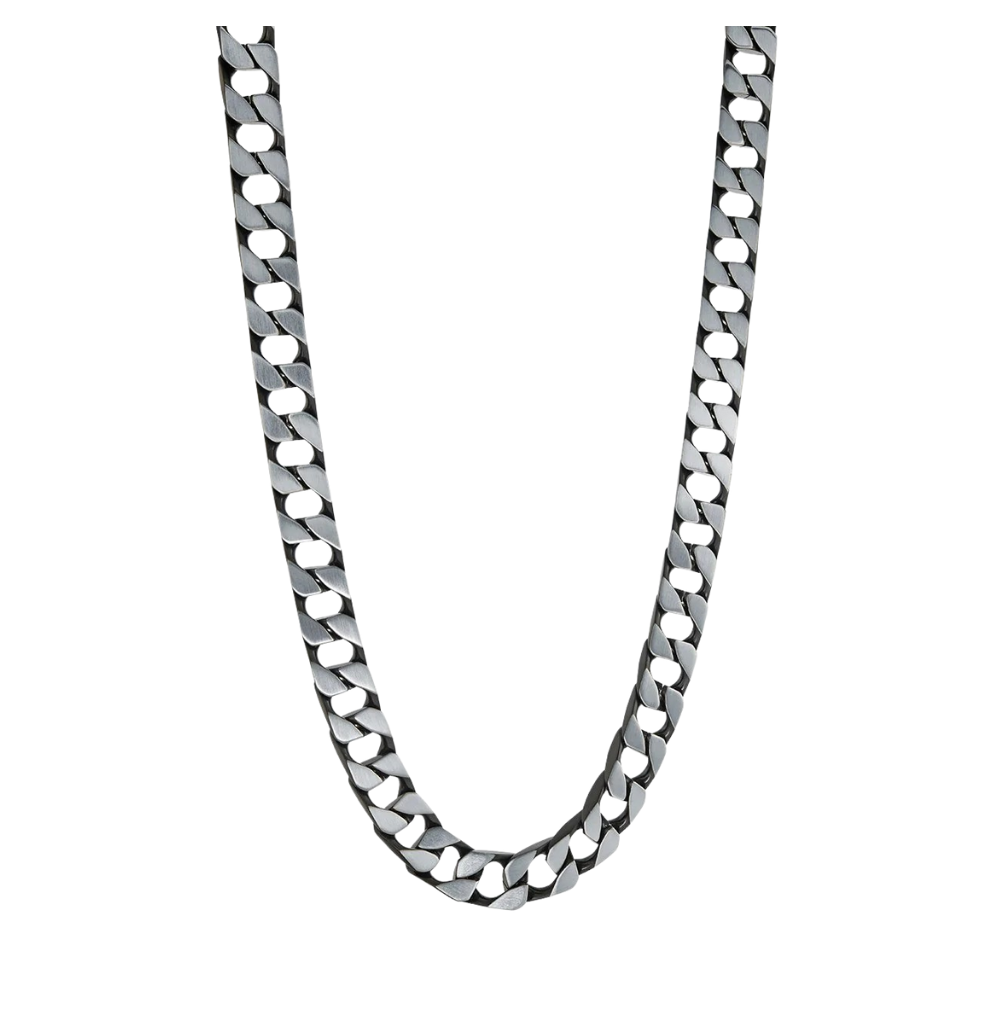 Italgem Stainless Steel Black Cuban Necklace