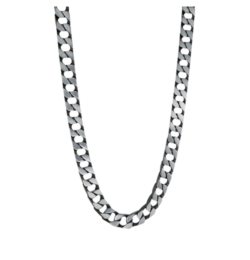 Italgem Stainless Steel Black Cuban Necklace