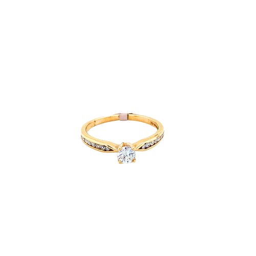 14kt Yellow Gold .15cd + .10 Diamond Ring