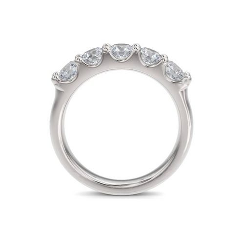 14KT White Gold 1.25ct Lab Diamond Half Eternity Band