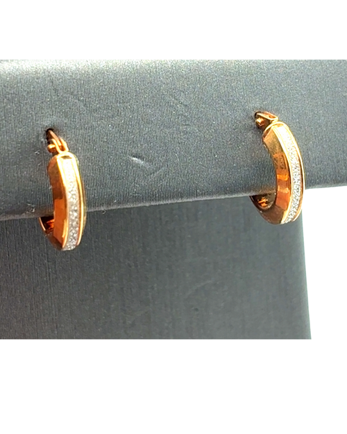 14kt Yellow Gold Fancy Hoop 10mm Earrings