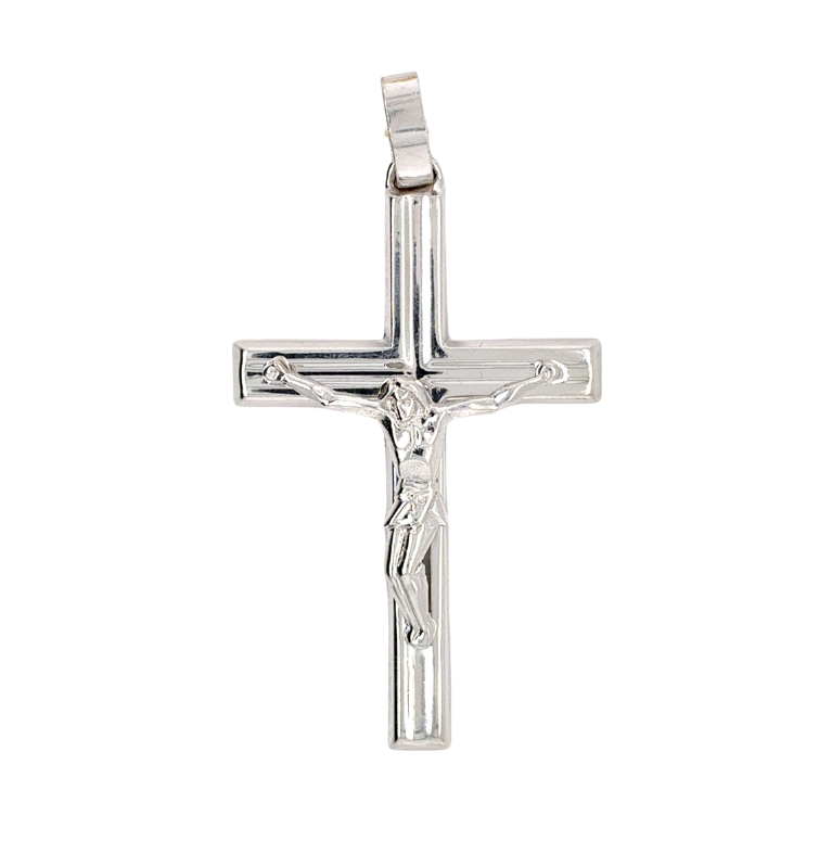 10kt White Gold Crucifix Charm
