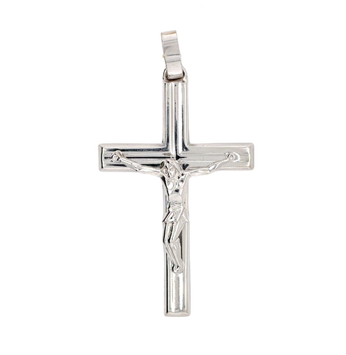 10kt White Gold Crucifix Charm