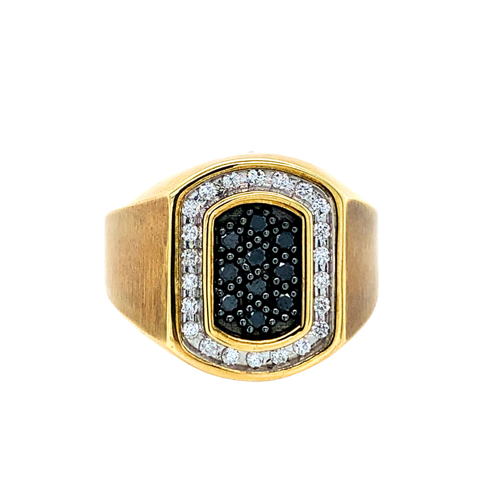 10kt Yellow Gold Black/White Diamond Ring