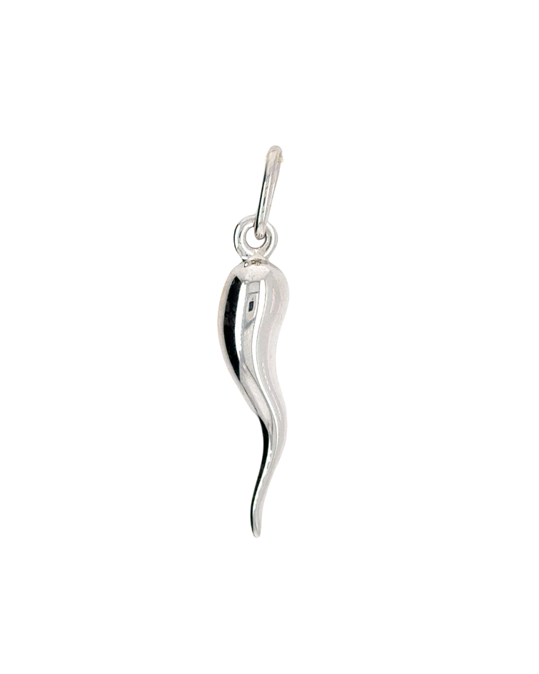 10kt White Gold Cornicello Charm