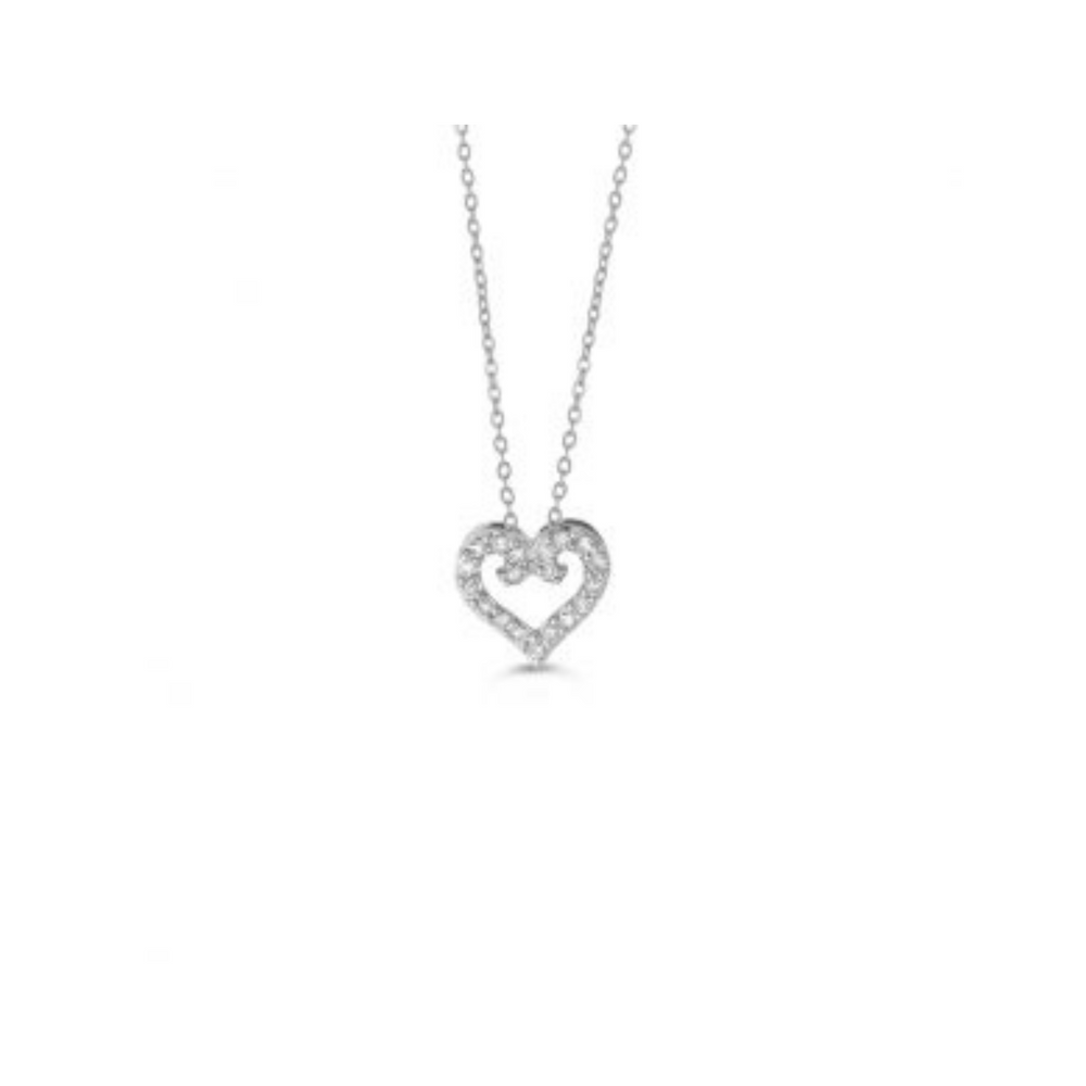 10kt White Gold Diamond Heart Pendant