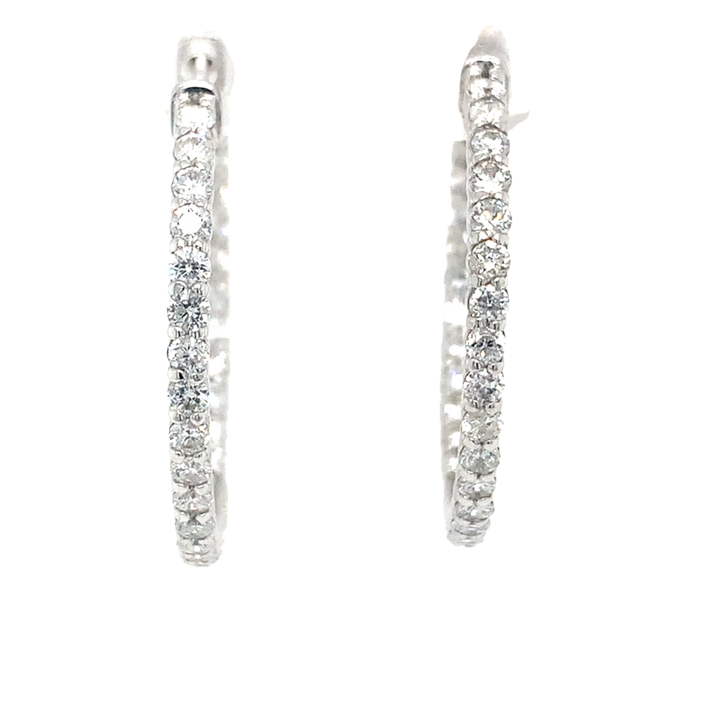 10kt Yellow Gold Diamond Hoop 1.5ct Earrings