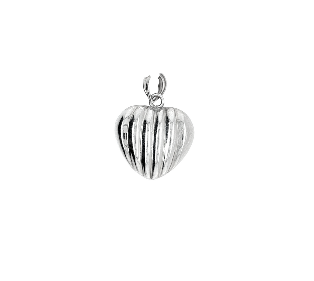 10kt White Gold Heart Charm