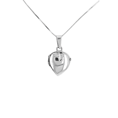 10kt White Gold Locket Necklace