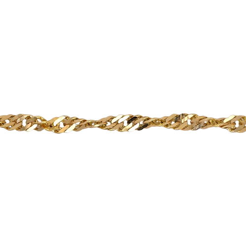 10kt Yellow Gold 2mm Singapore Anklet