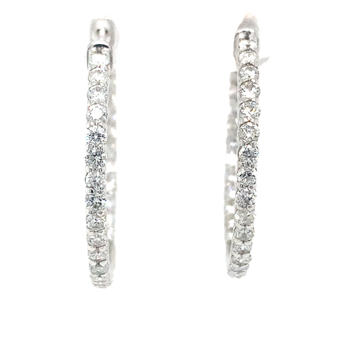 10kt Yellow Gold Diamond Hoop 1.5ct Earrings