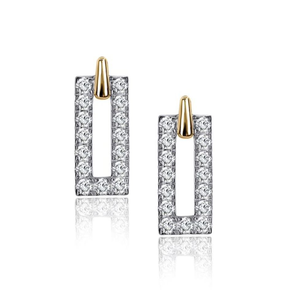 Gold Vermeil Sterling Silver .33TW Lab Grown Fancy Stud Earrings