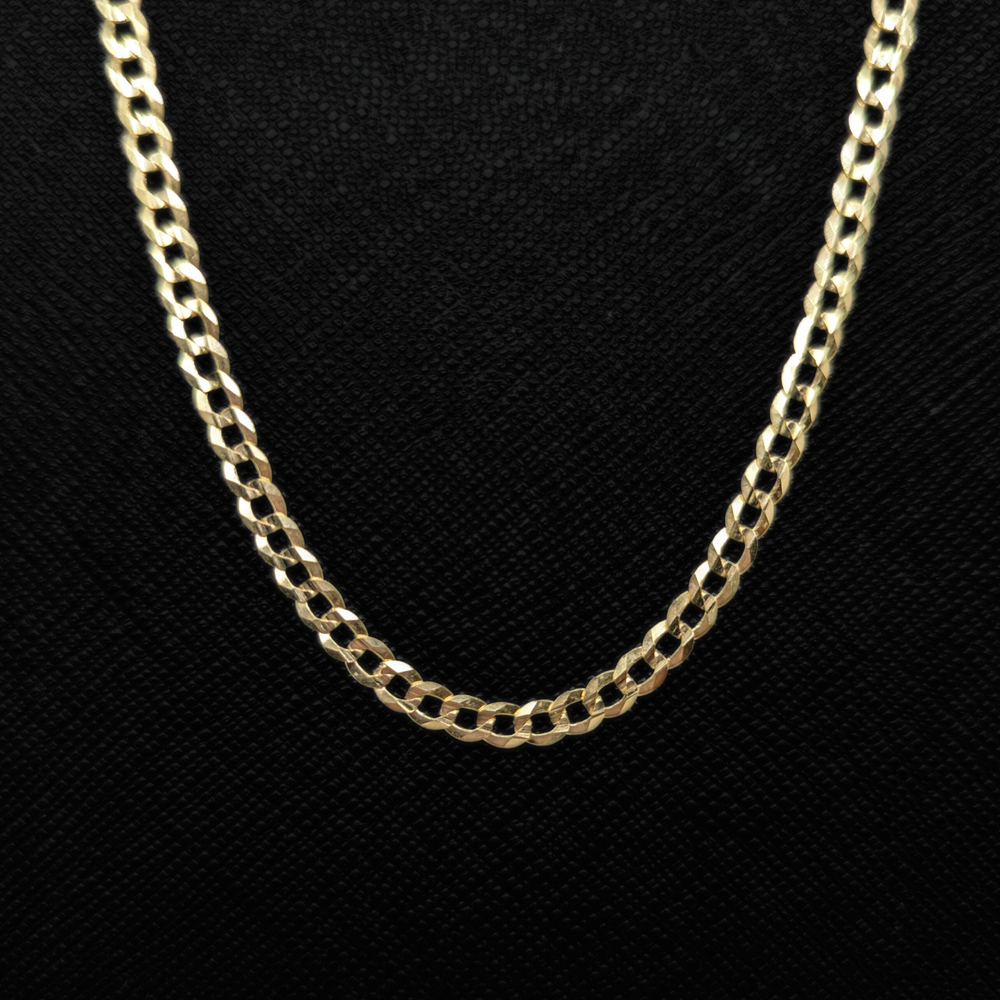 Concave Curb Chain - 4mm - 10kt Yellow Gold