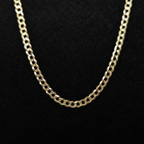 Concave Curb Chain - 4mm - 10kt Yellow Gold