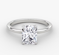 14kt White Gold Lab Grown Radiant Diamond Cut Ring