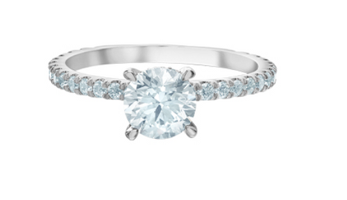 Platinum 1.24 TDW Brilliant Round Cut Lab Grown Diamond Ring